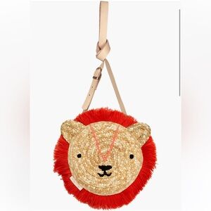 Meri Meri Kids Lion Straw Crossbody Bag OS